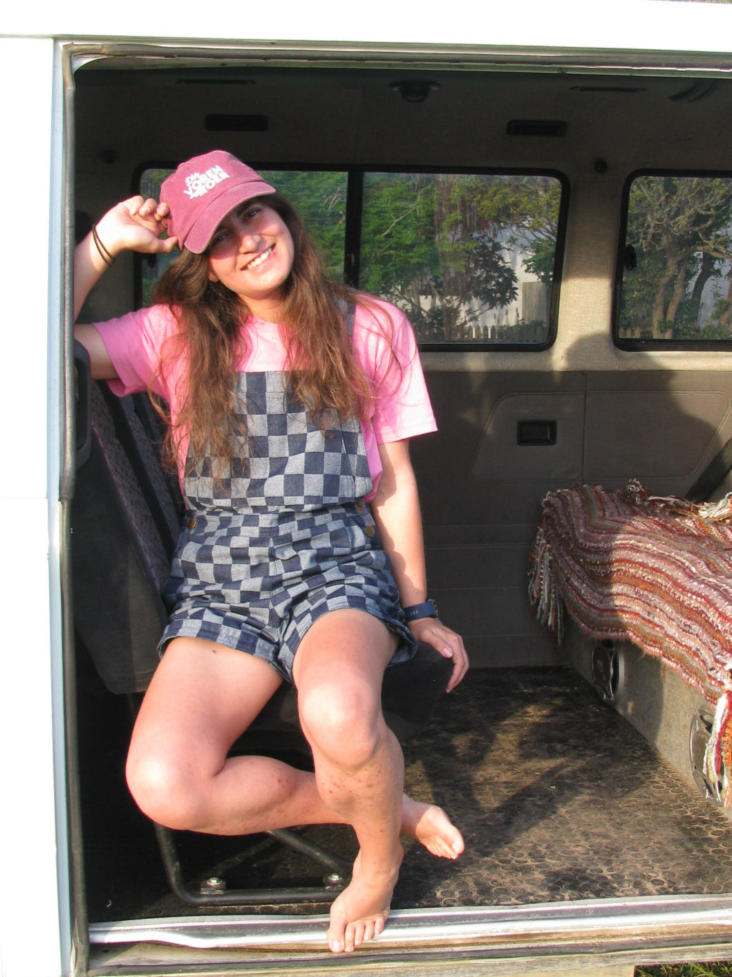 Checkered Denim Dungaree - Ladies fit - SHORTIE