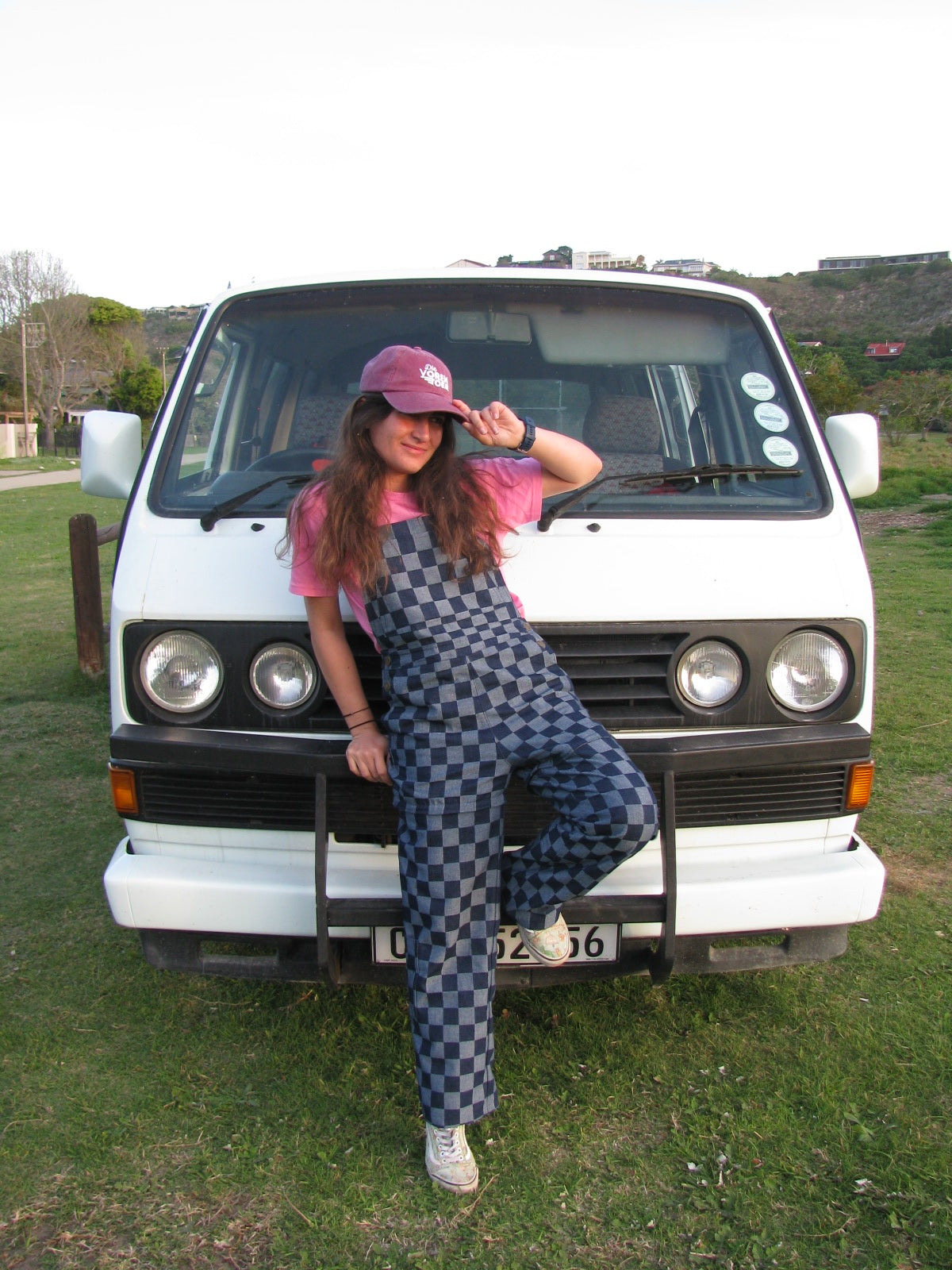 Checkered Denim Dungaree - Ladies fit - LONG