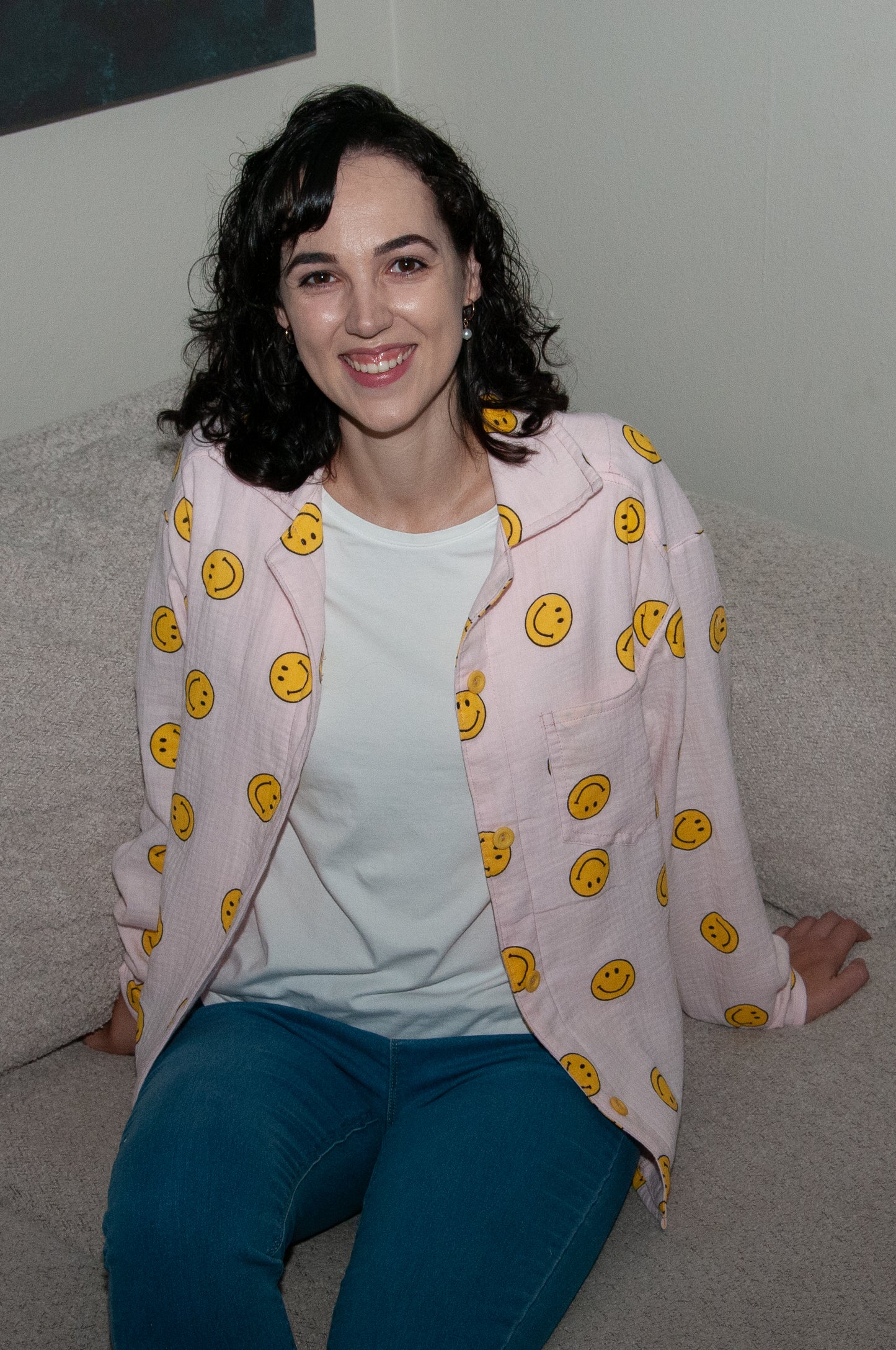 Smiley Face Collar Shirt