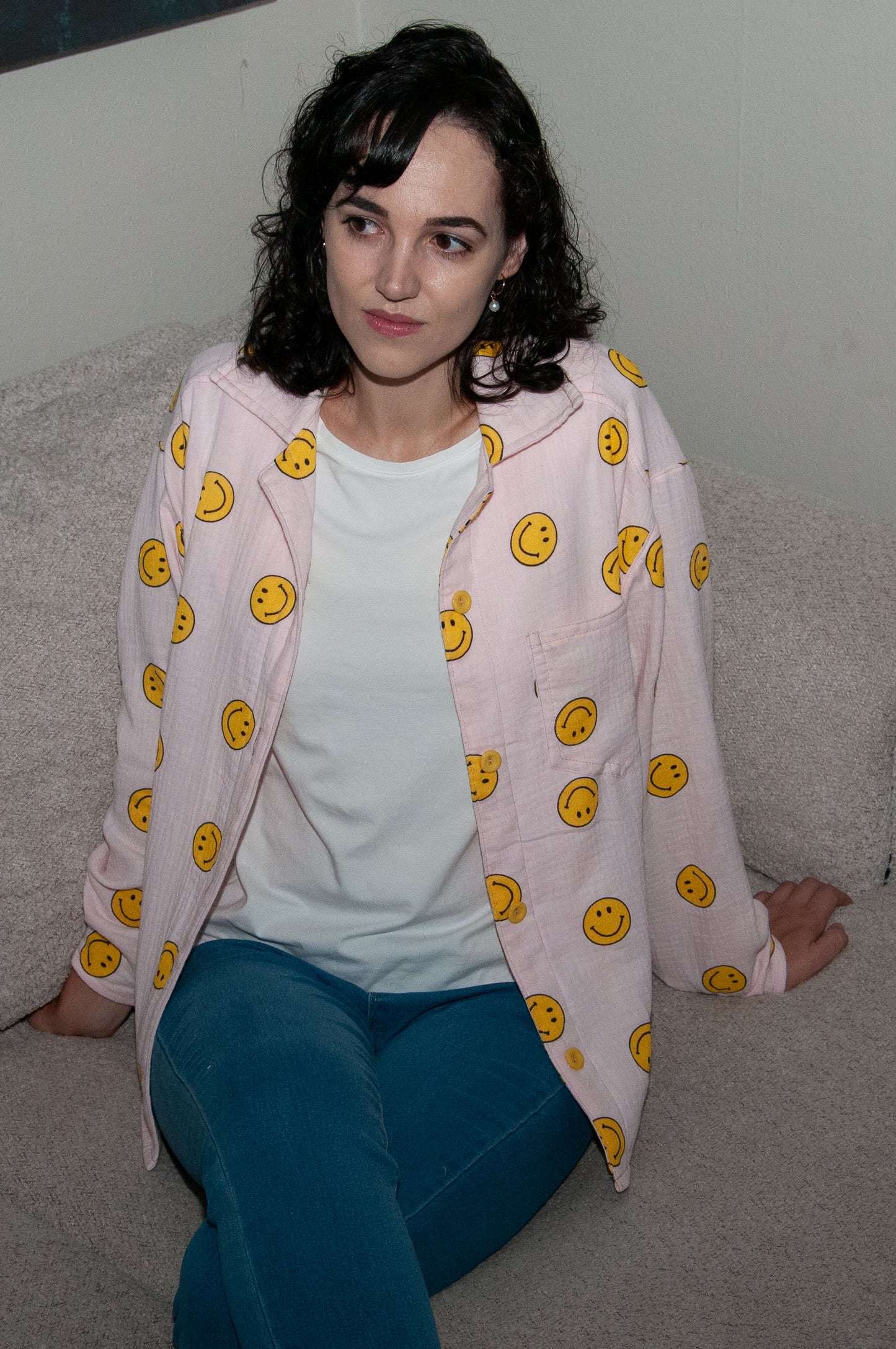 Smiley Face Collar Shirt