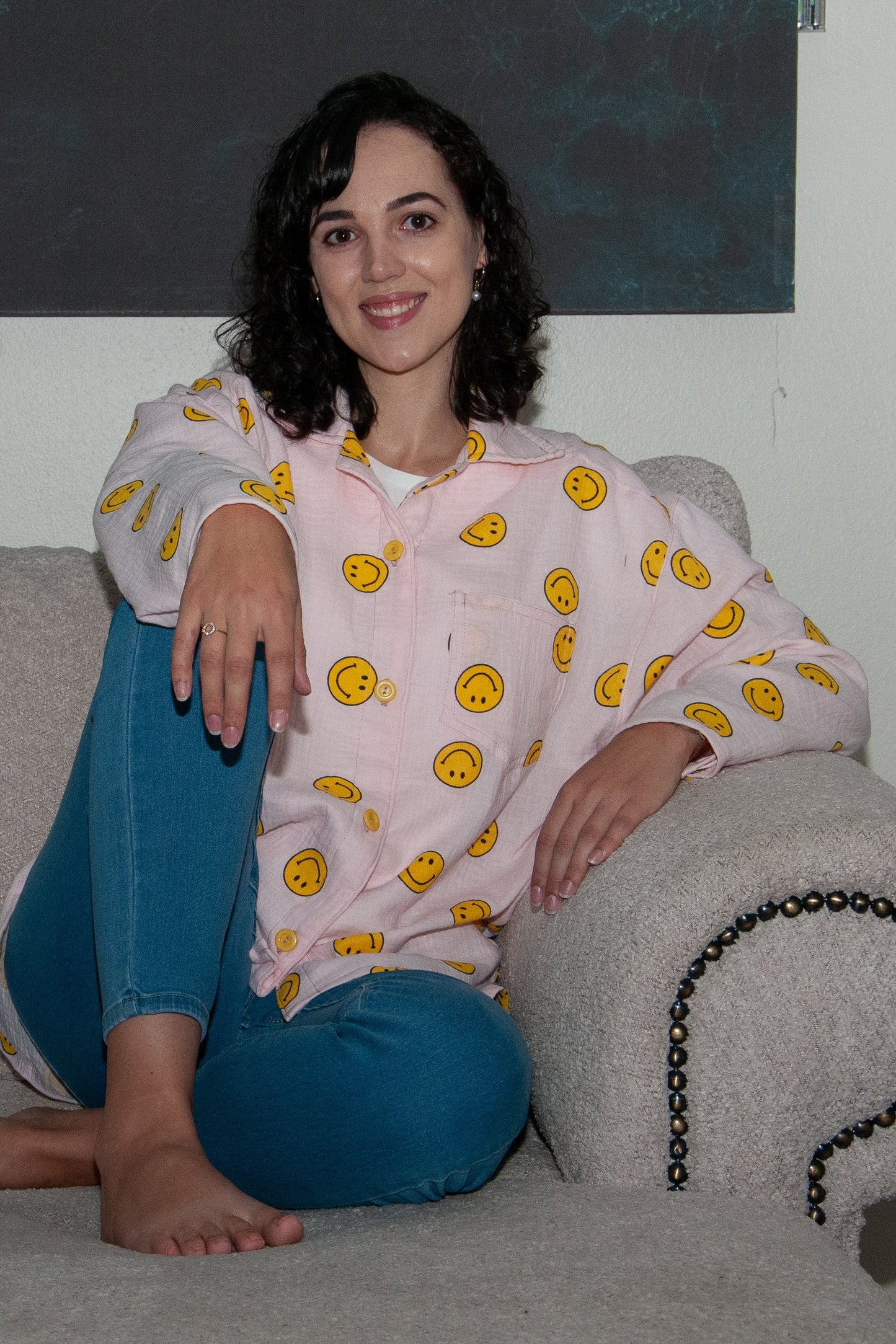 Smiley Face Collar Shirt