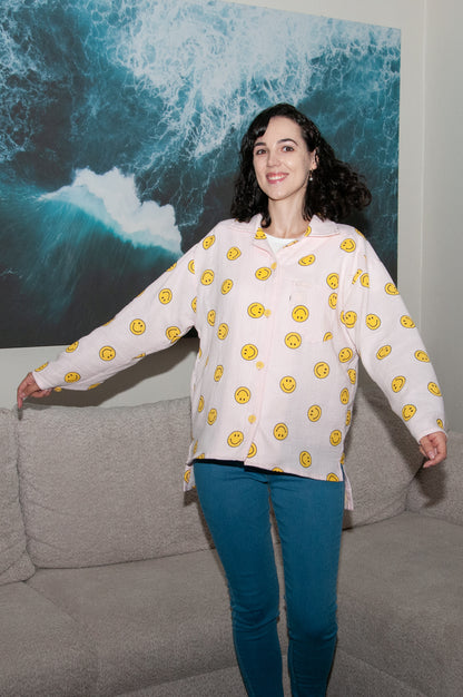 Smiley Face Collar Shirt