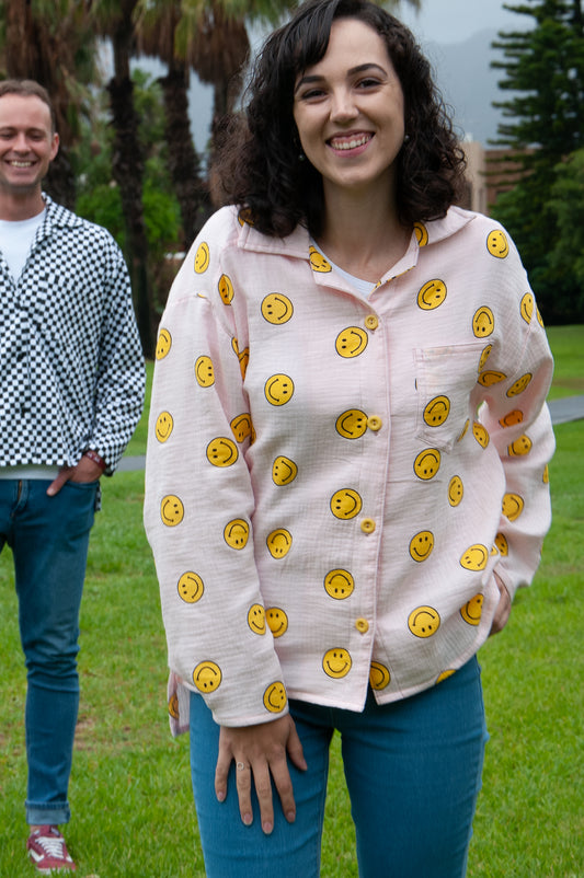 Smiley Face Collar Shirt