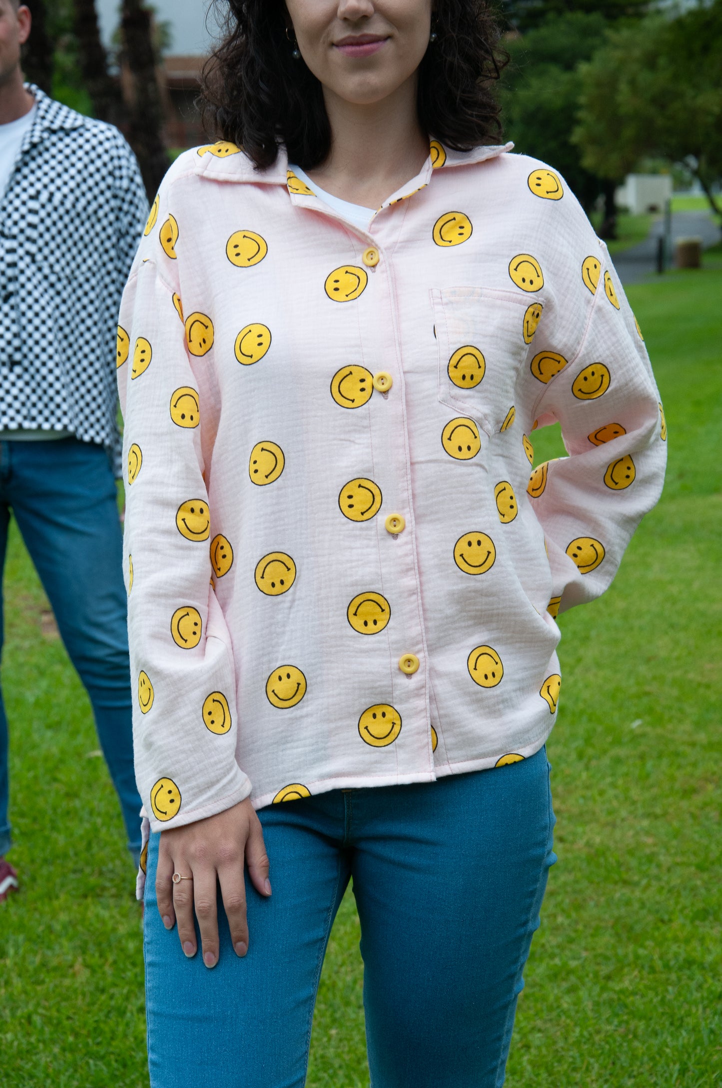 Smiley Face Collar Shirt