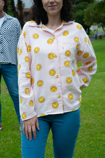 Smiley Face Collar Shirt