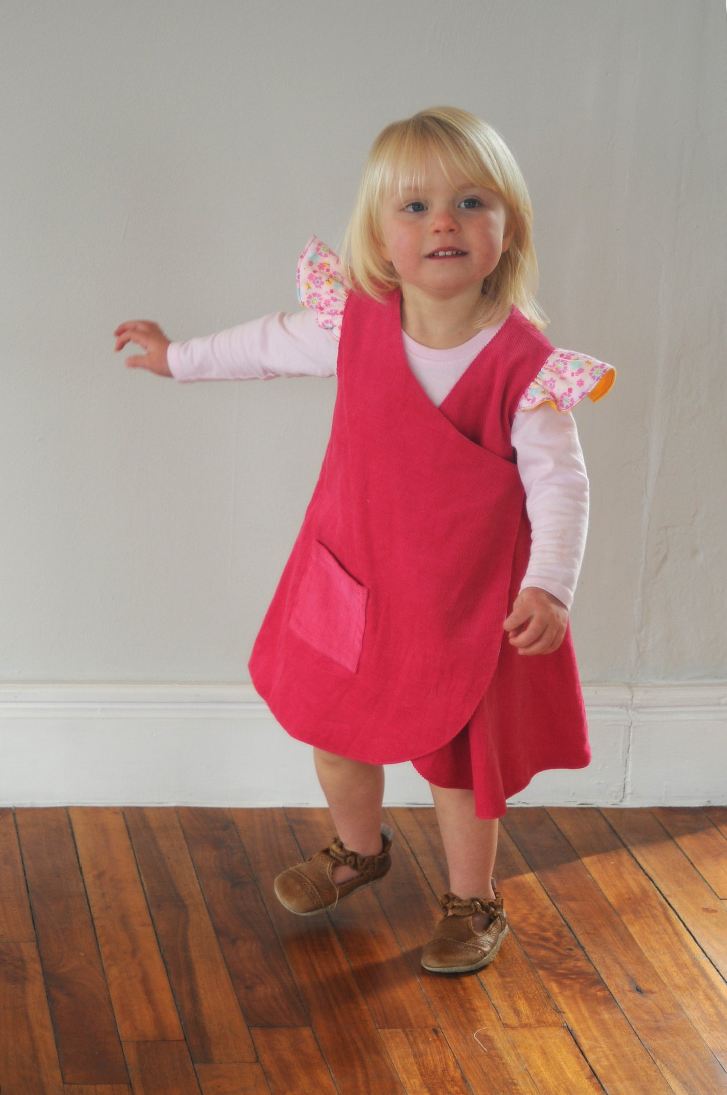Fun-Frilled Wrap dress in Pink