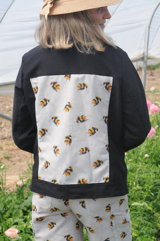 Bumblebee Denim Jacket with black Denim