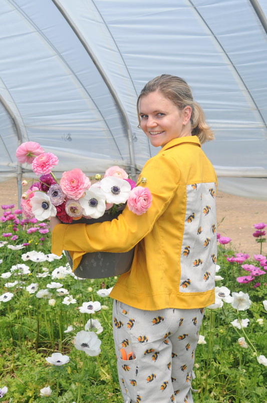 Bumblebee Jacket with Mustard Linen