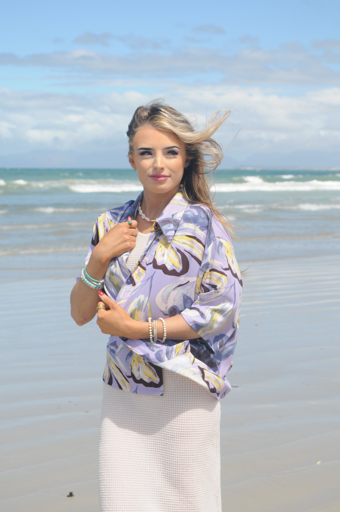 Beachy Ladies Collar Shirt - Purple