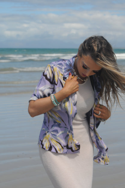 Beachy Ladies Collar Shirt - Purple