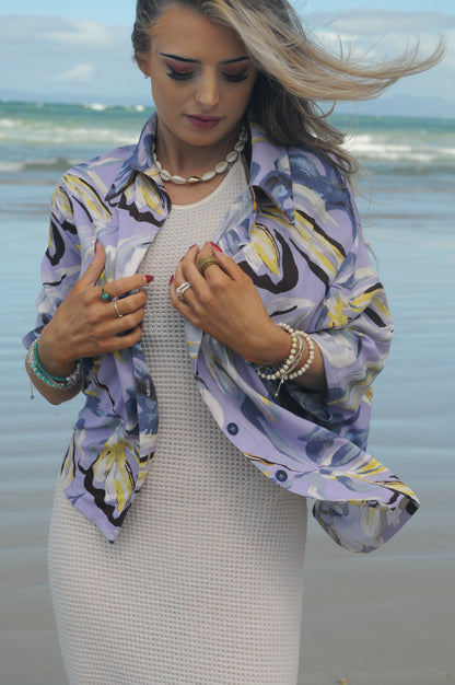 Beachy Ladies Collar Shirt - Purple