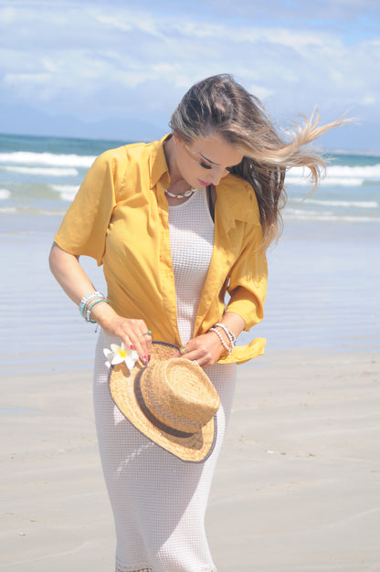 Beachy Ladies Collar Shirt - Yellow