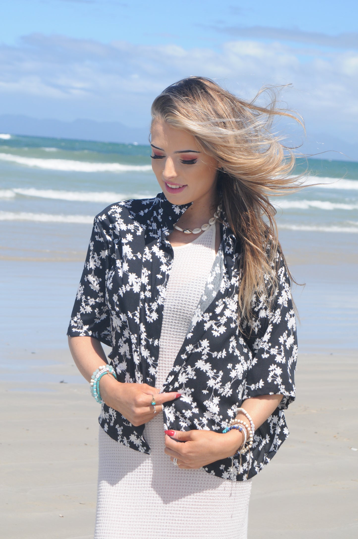 Beachy Ladies Collar Shirt - Floral