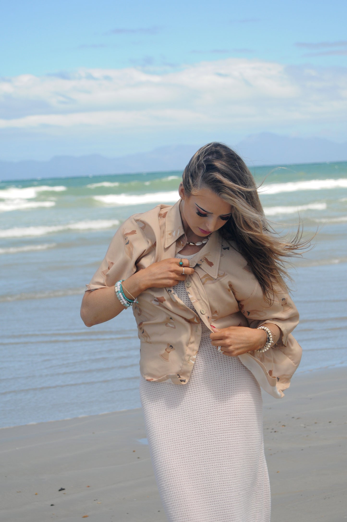 Beachy Ladies Collar Shirt - Light Brown