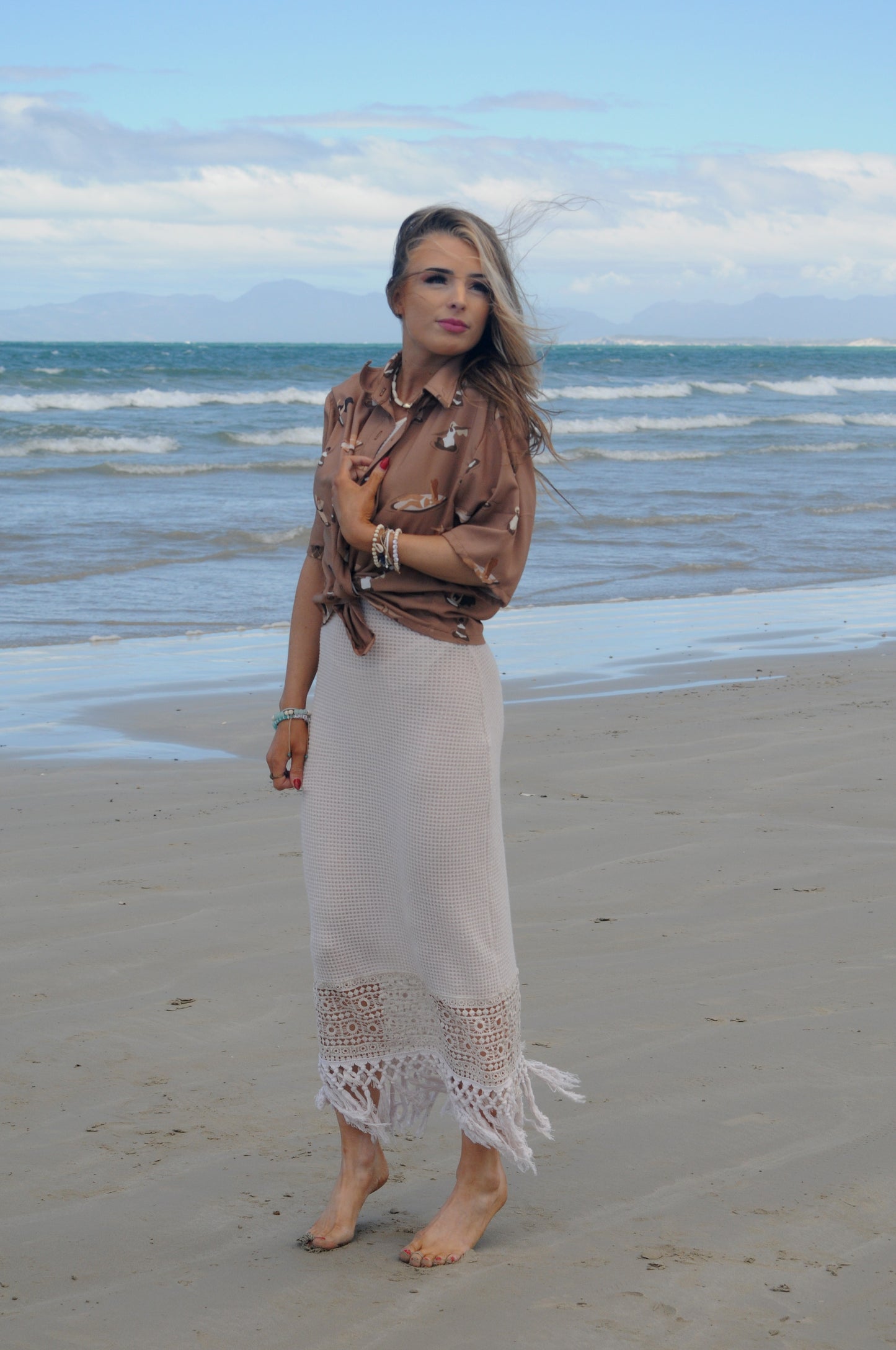 Beachy Ladies Collar Shirt - Brown