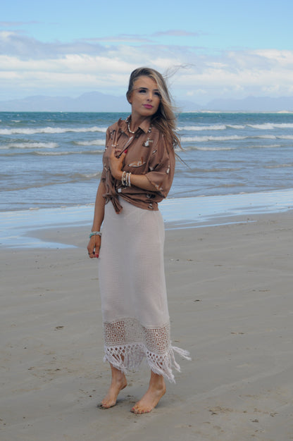 Beachy Ladies Collar Shirt - Brown