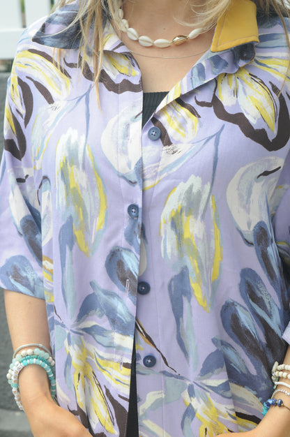 Beachy Ladies Collar Shirt - Purple