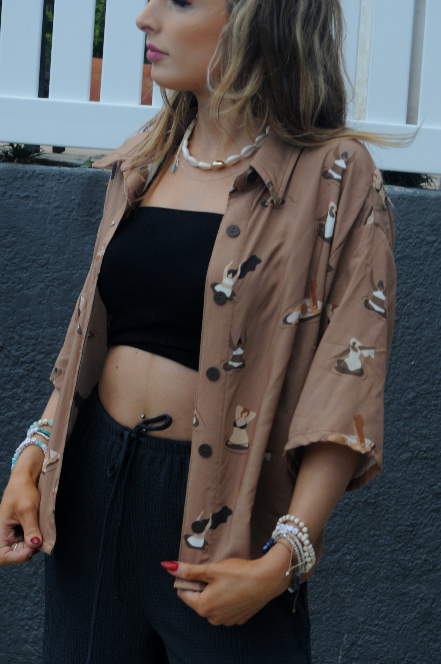 Beachy Ladies Collar Shirt - Brown