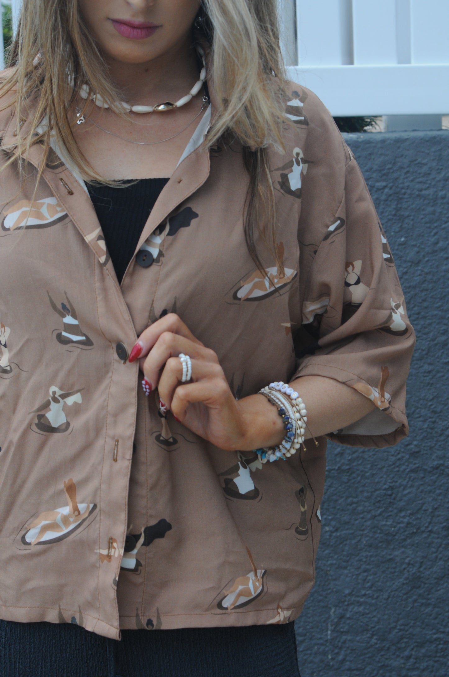 Beachy Ladies Collar Shirt - Brown