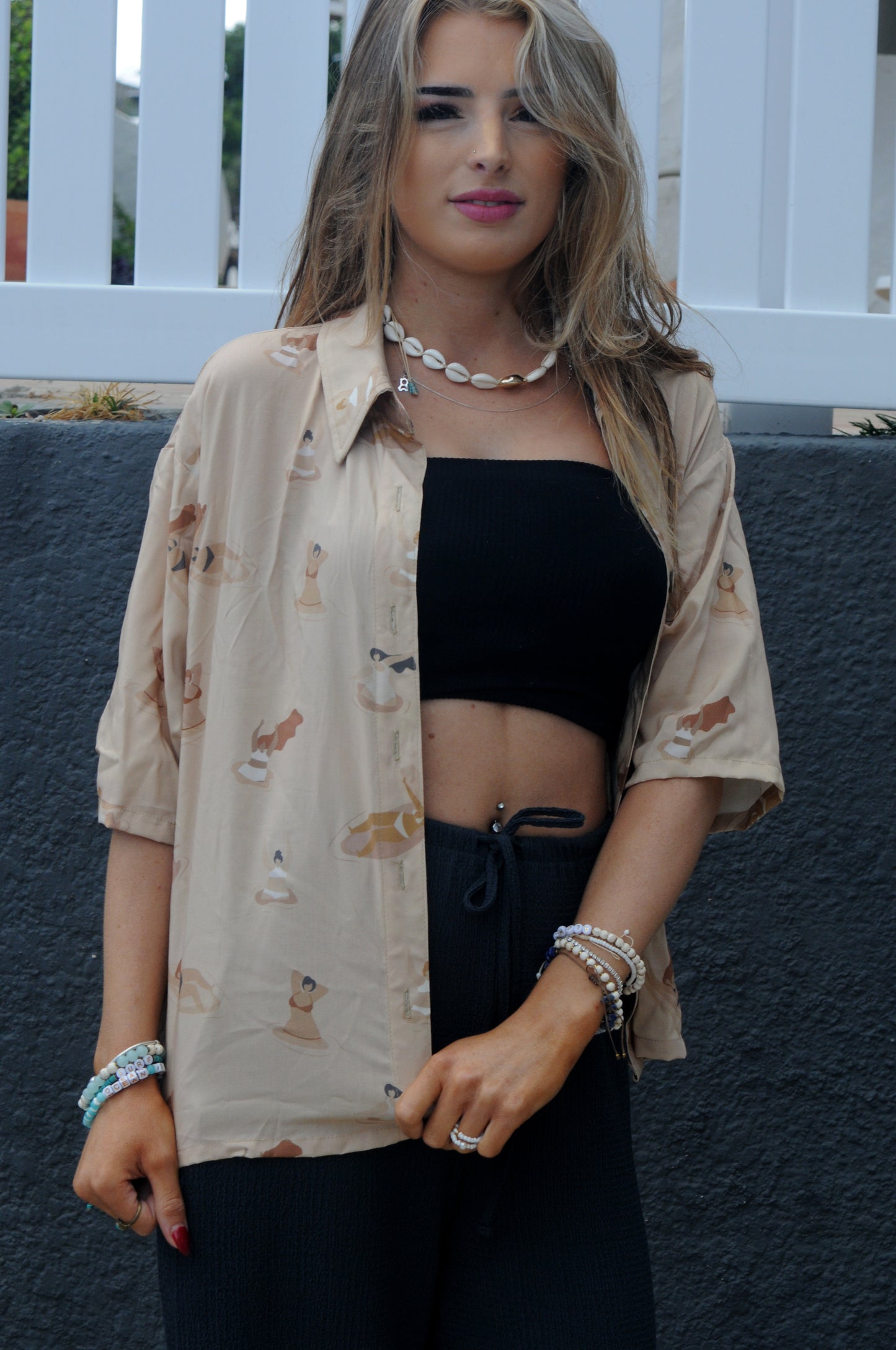 Beachy Ladies Collar Shirt - Light Brown