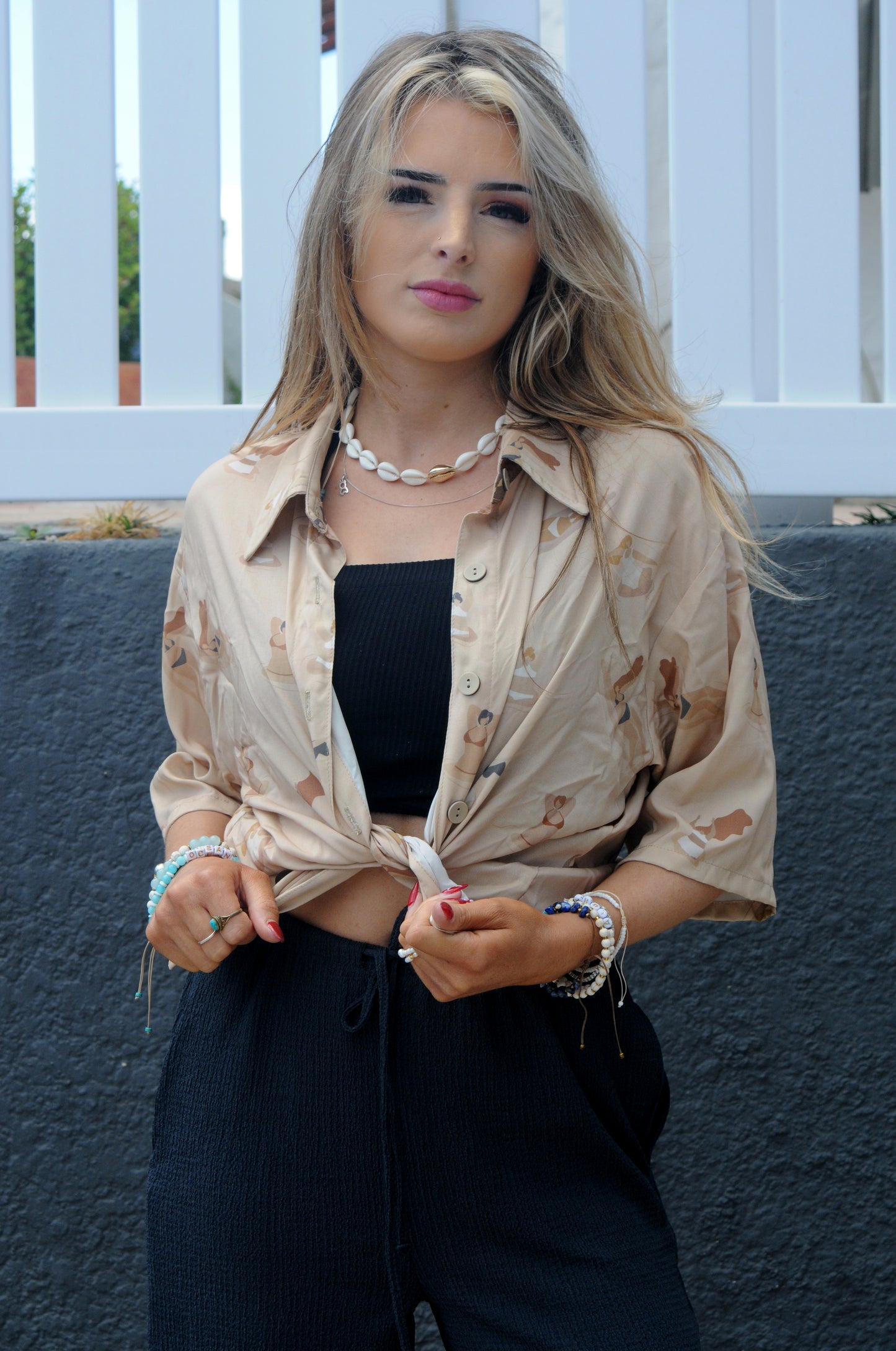 Beachy Ladies Collar Shirt - Light Brown