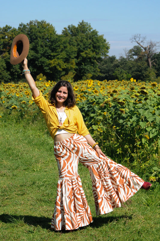 Bohemian Pants: Twill Leaves