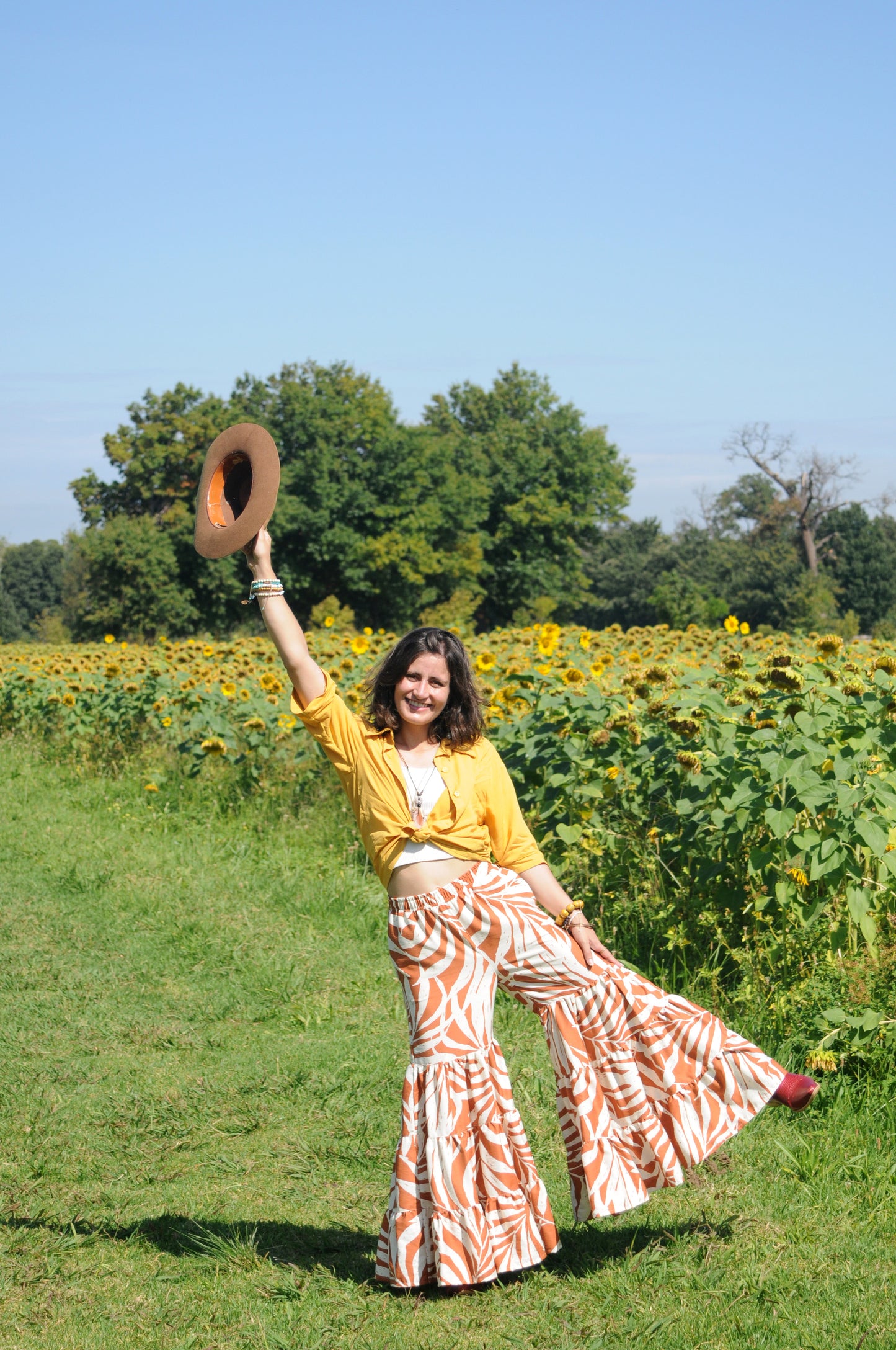 Bohemian Pants: Twill Leaves