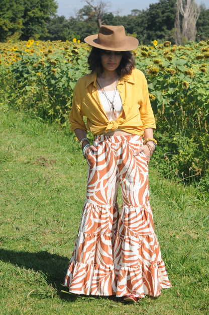 Bohemian Pants: Twill Leaves