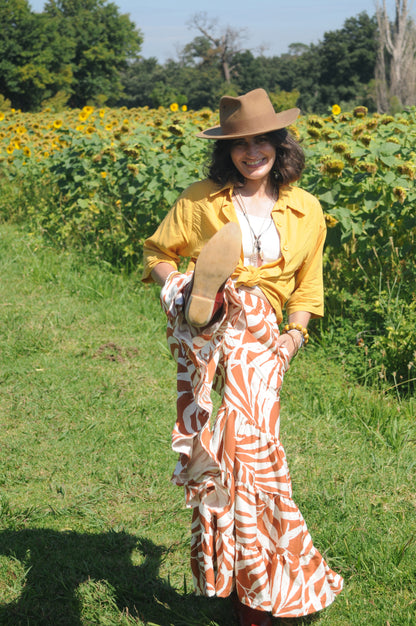 Bohemian Pants: Twill Leaves