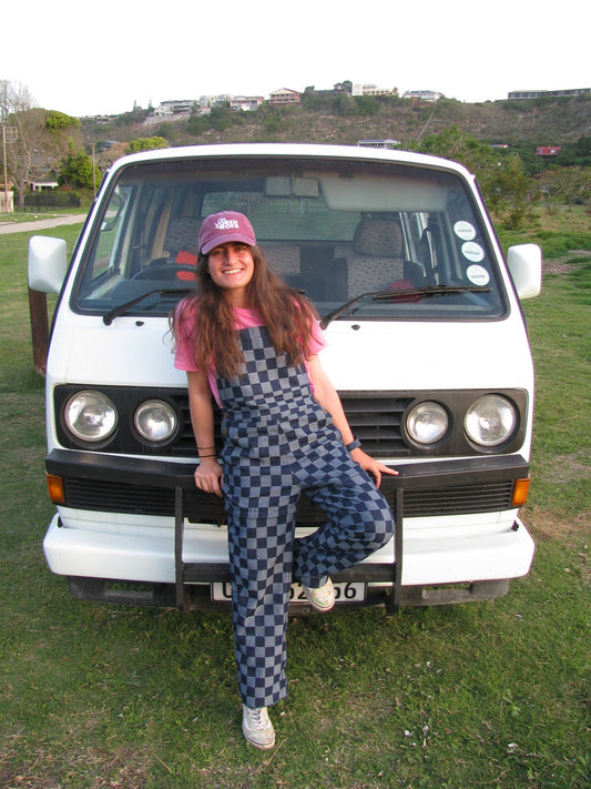 Checkered Denim Dungaree - Ladies fit - LONG