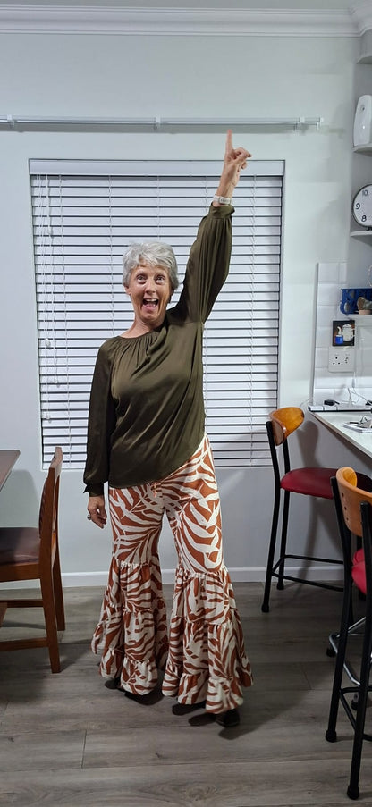 Bohemian Pants: Twill Leaves